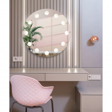 Круглое зеркало с LED подсветкой для макияжа Бреннен 