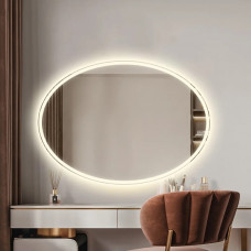 Овальное настенное зеркало со светодиодной LED-подсветкой Токио 